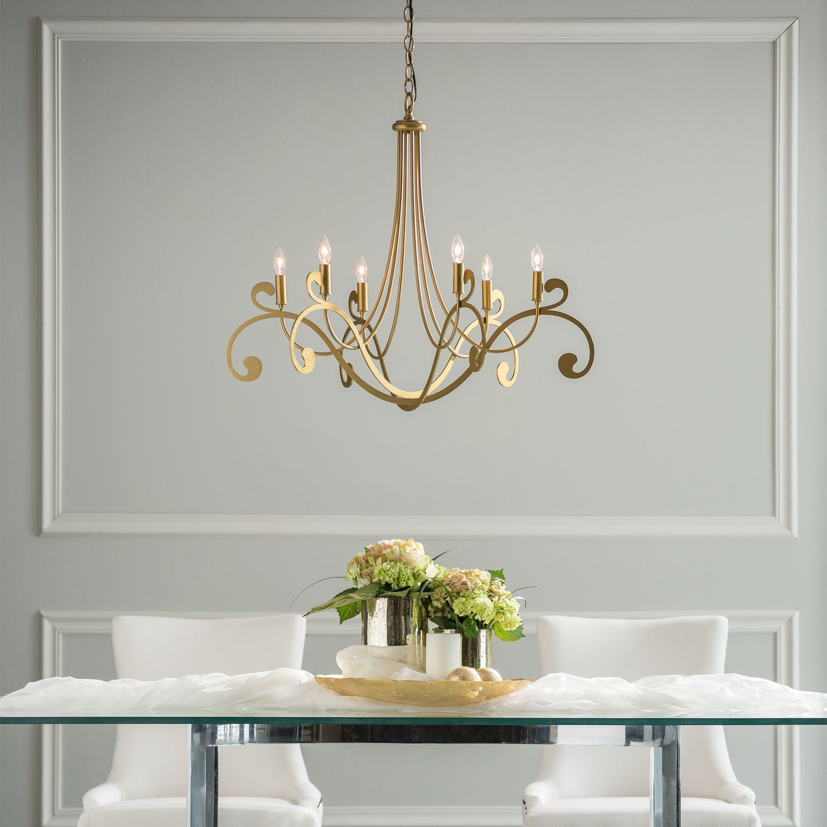 Hubbardton Forge Bella 6 Arm Chandelier 