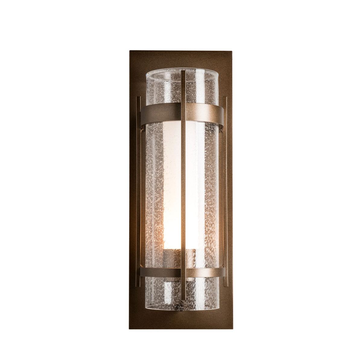 Hubbardton Forge Banded Seeded Glass Large Outdoor Sconce