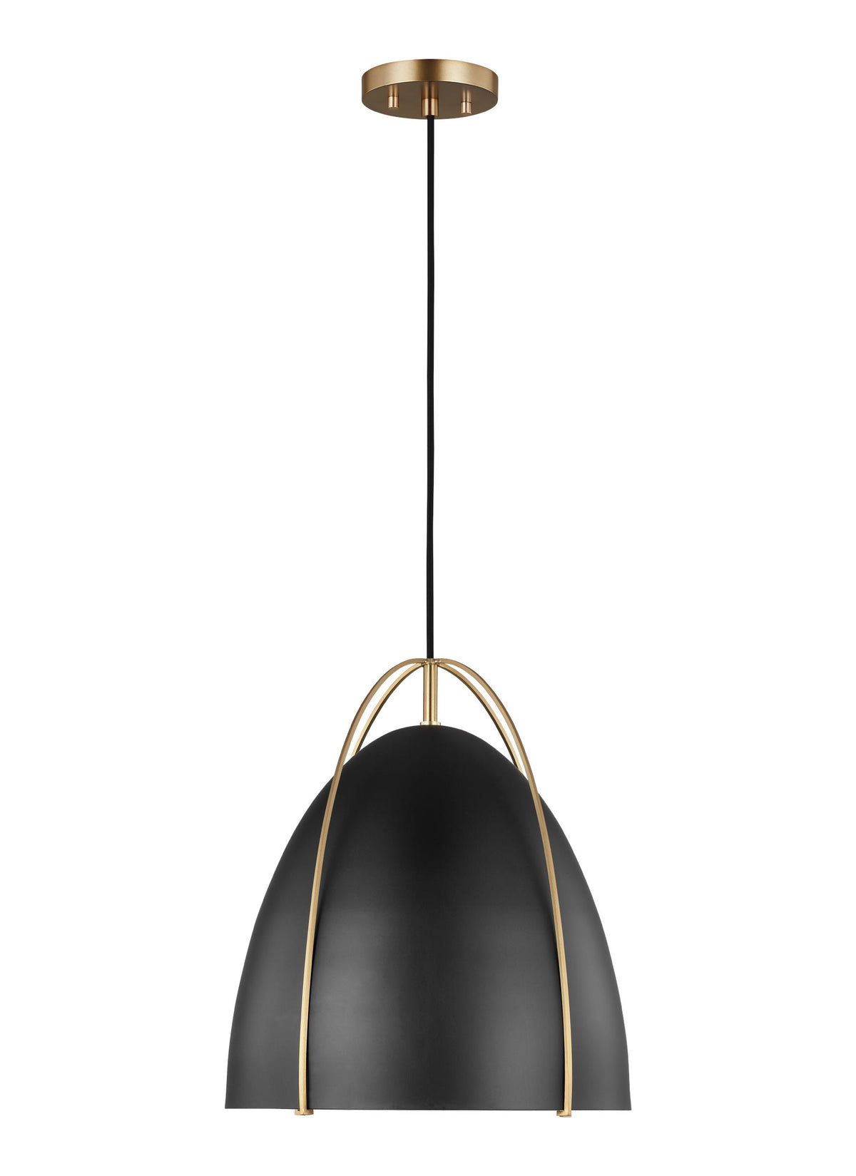 Generation Lighting, Norman One Light Pendant, Satin Brass