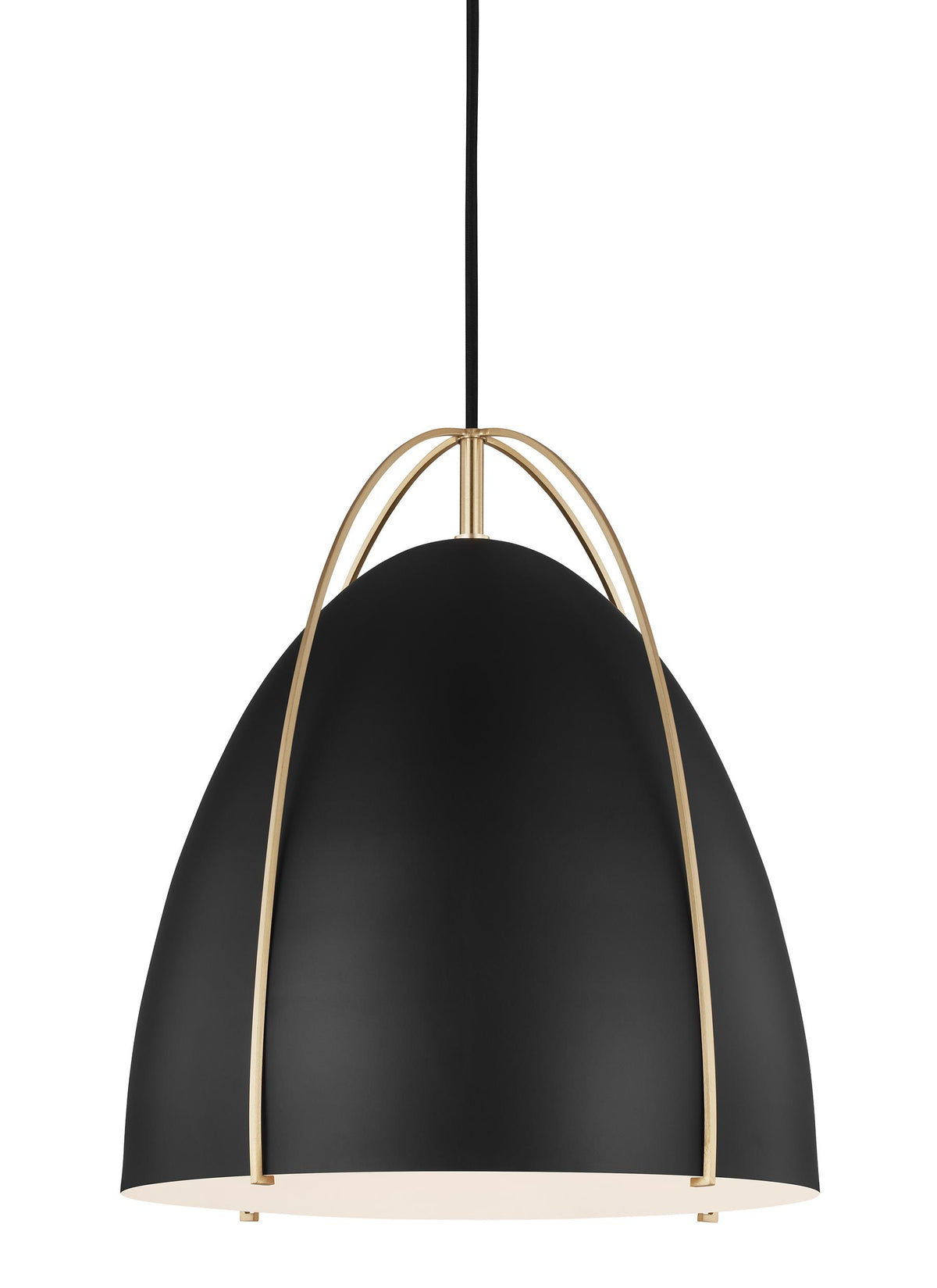 Generation Lighting, Norman One Light Pendant, Satin Brass