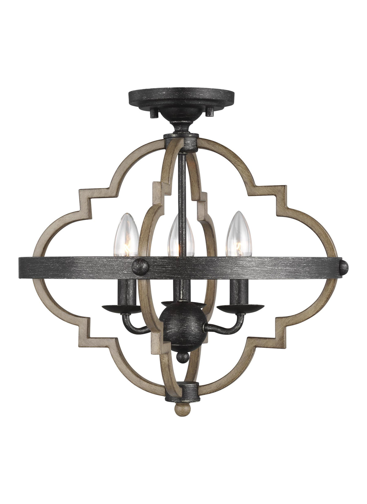 Socorro Three Light Semi-Flush Mount Sea Gull Collection