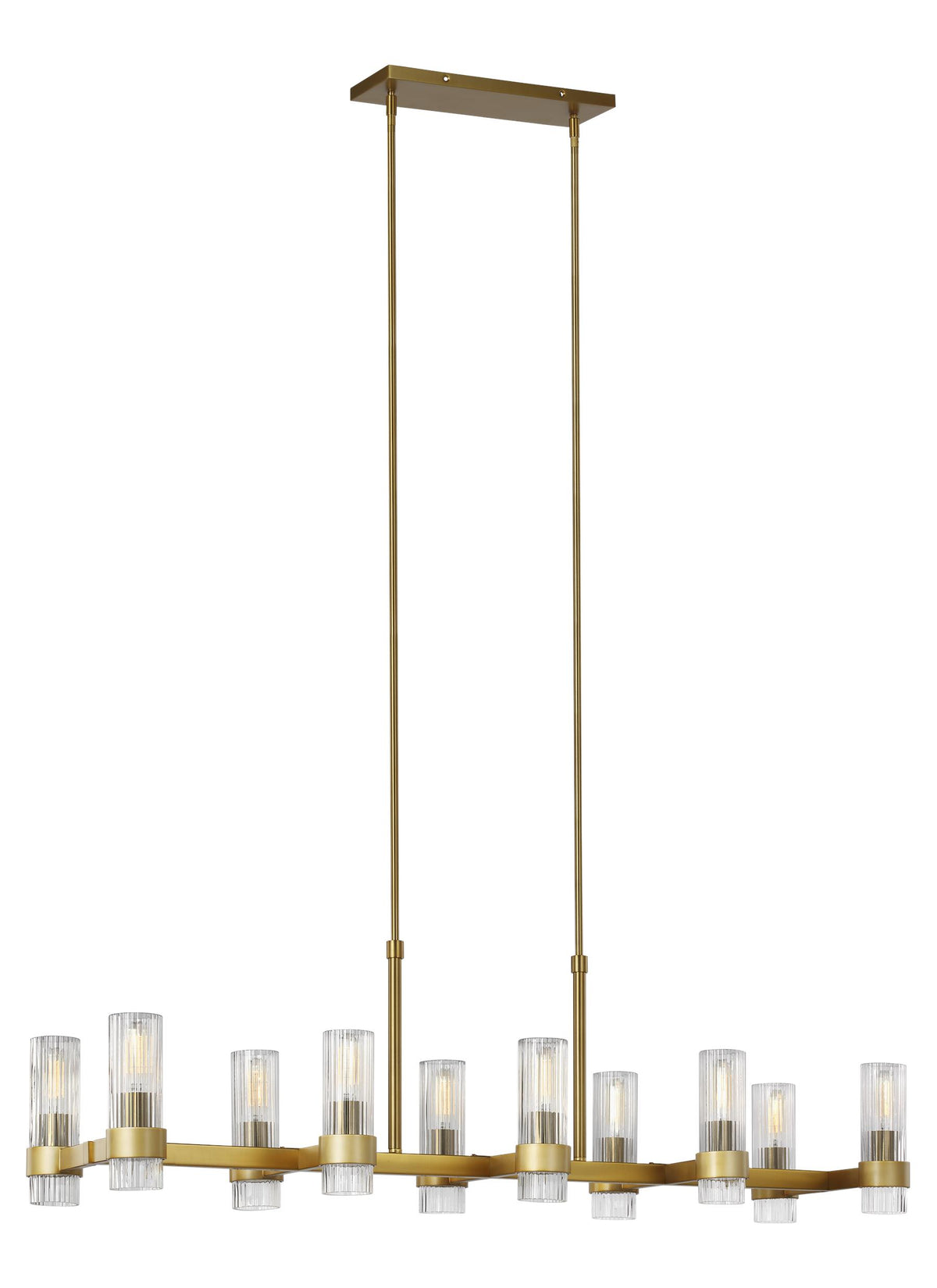 Generation Lighting, Geneva Linear Chandelier, Burnished Brass