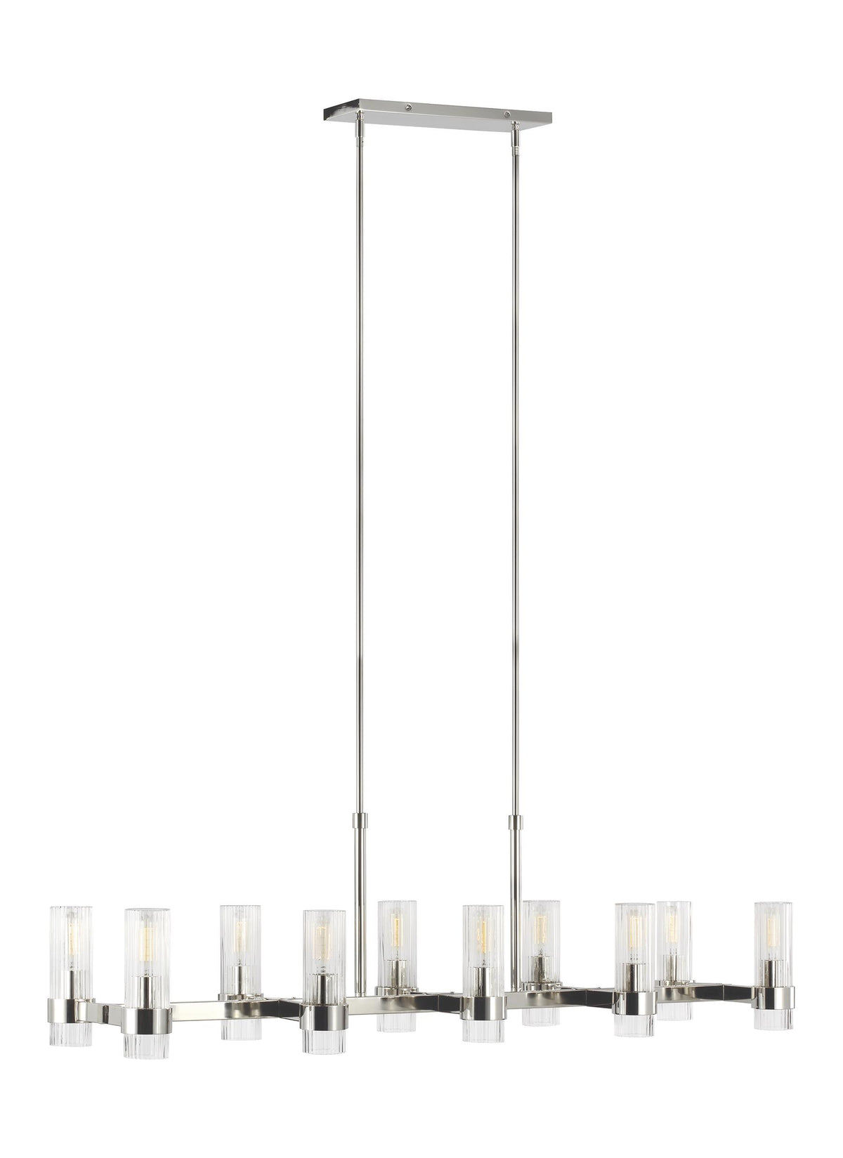 Generation Lighting, Geneva Linear Chandelier, Polished Nickel