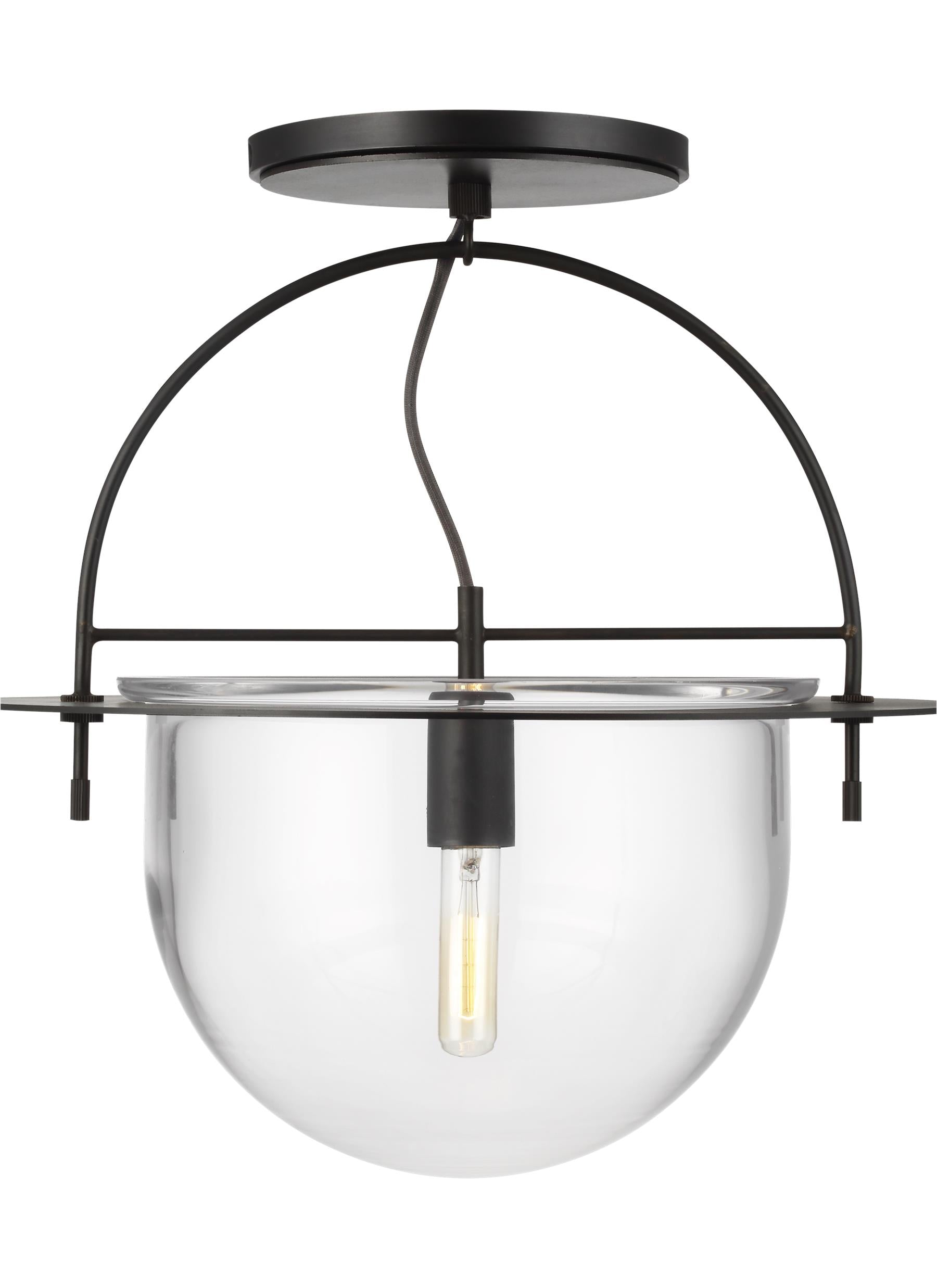 Generation Lighting, Nuance Large Semi-Flush Mount, Aged Iron