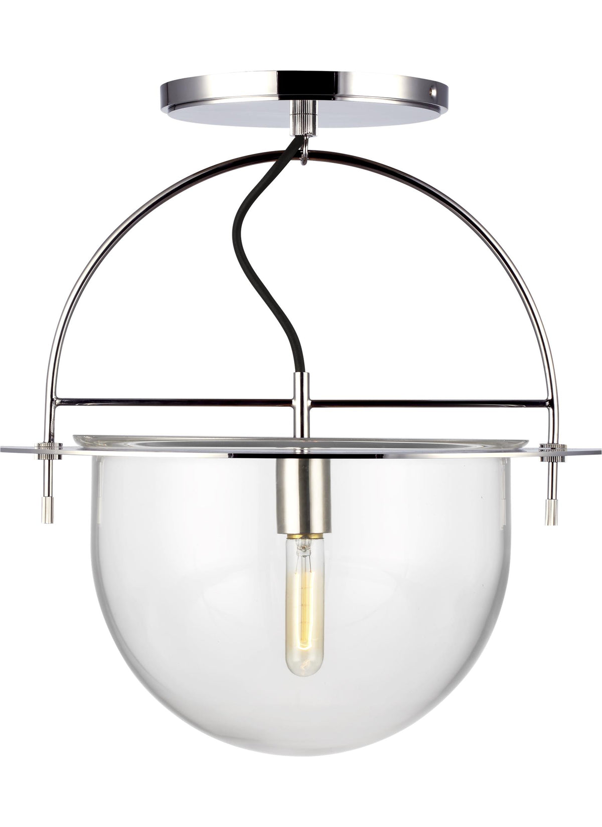 Generation Lighting, Nuance Large Semi-Flush Mount, Polished Nickel