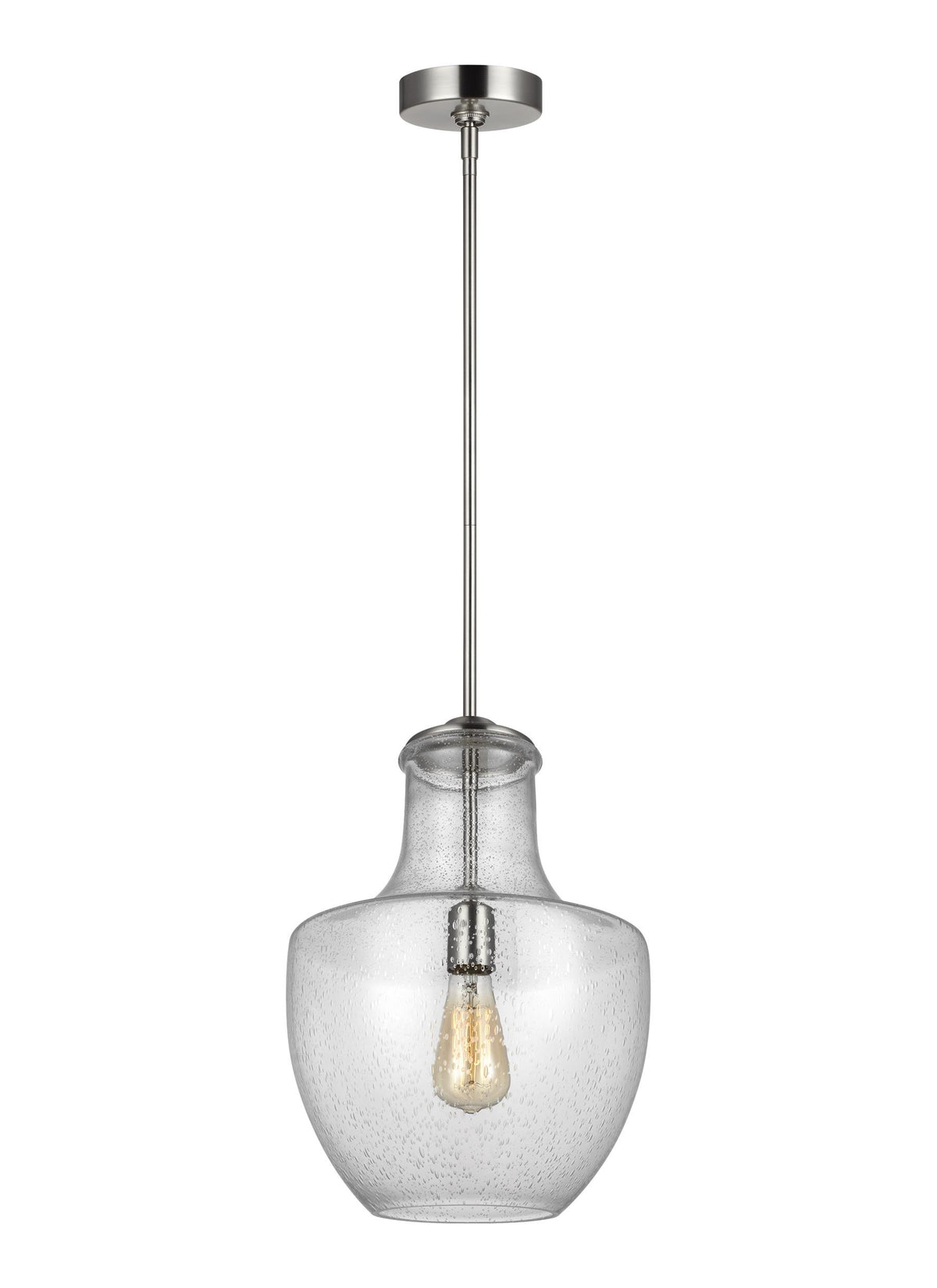 Generation Lighting, Baylor One Light Pendant, Satin Nickel